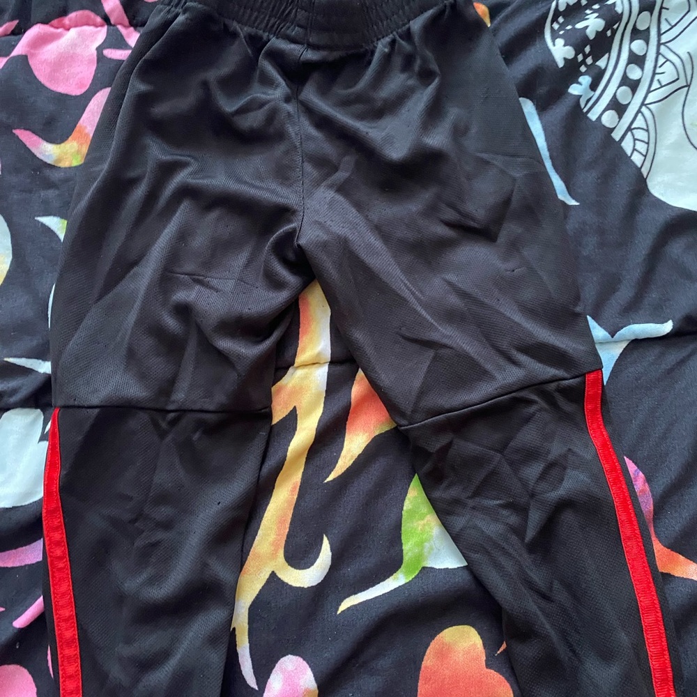 Toddler black and red Adidas jogger, athletic pants size, 3T